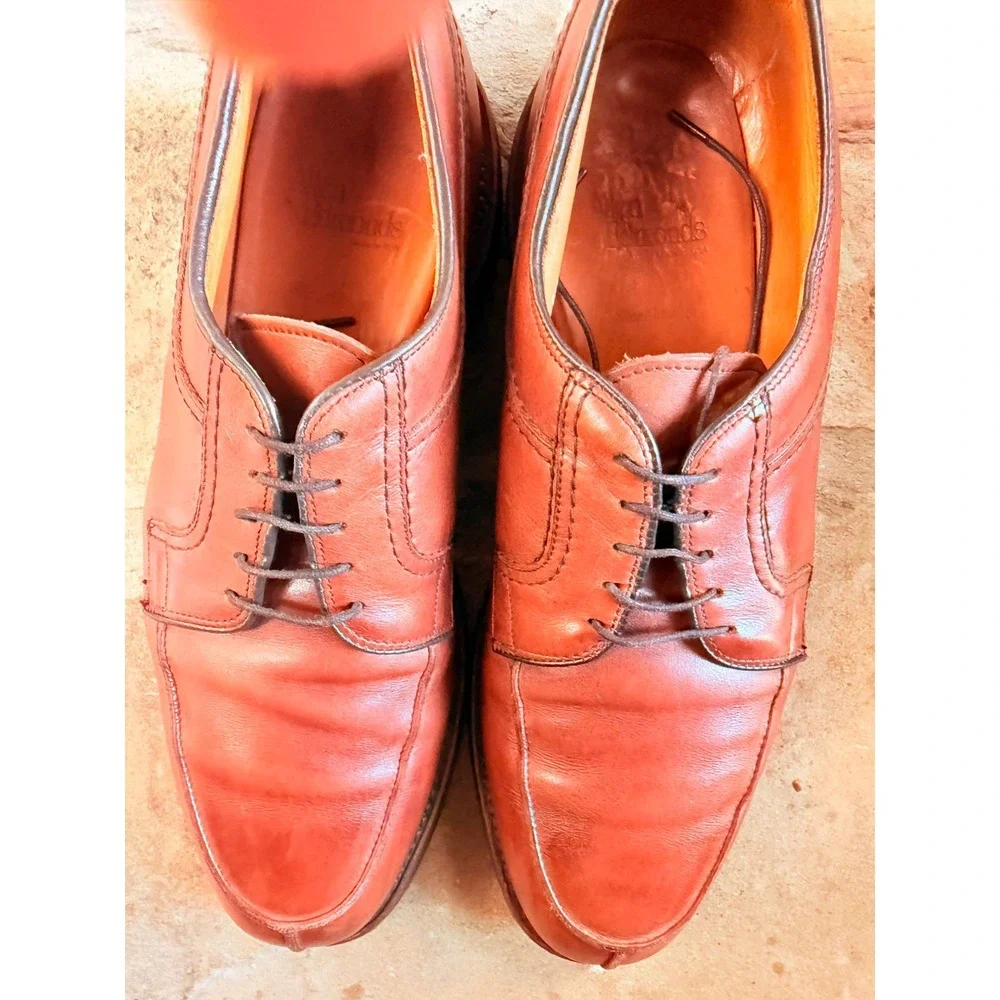Allen Edmonds Stockbridge Split Toe Derby Shoes Brown Leather 9.5 D USA